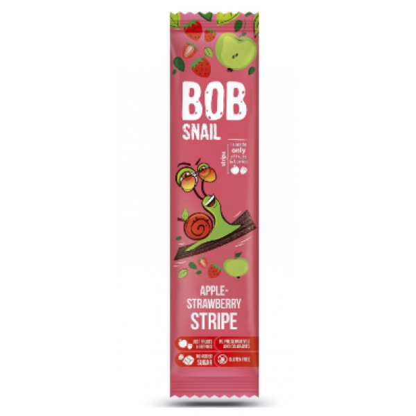 Натуральні цукерки Bob Snail яблучно-полуничні 14г Натуральні цукерки Bob Snail яблучно-полуничні 14г
